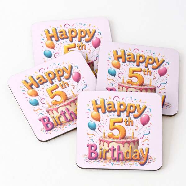 Item preview, Vibrant  Happy 5th Birthday designed and sold by Itsheartshop.