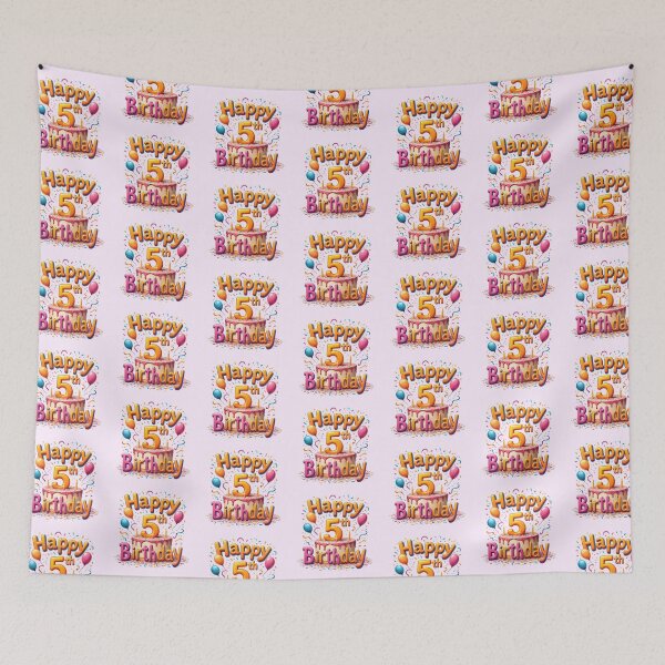 Item preview, Vibrant  Happy 5th Birthday designed and sold by Itsheartshop.