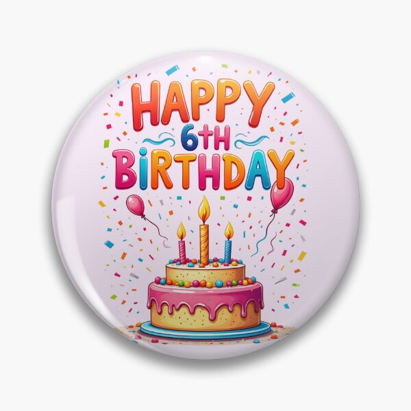 Item preview, Vibrant Happy 6th Birthday designed and sold by Itsheartshop.