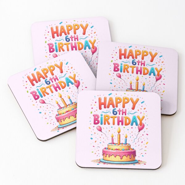 Item preview, Vibrant Happy 6th Birthday designed and sold by Itsheartshop.
