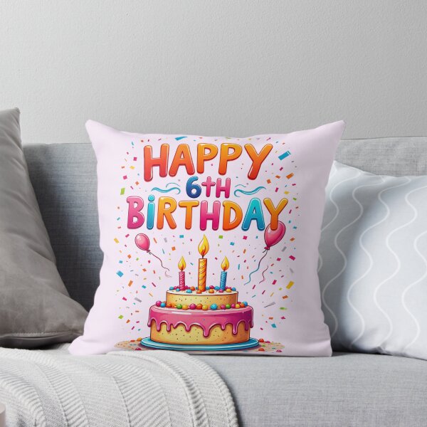 Item preview, Vibrant Happy 6th Birthday designed and sold by Itsheartshop.