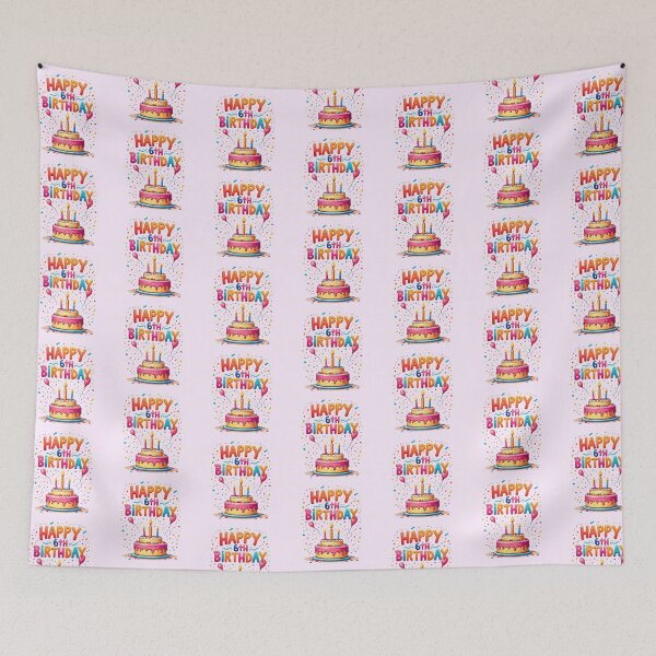 Item preview, Vibrant Happy 6th Birthday designed and sold by Itsheartshop.