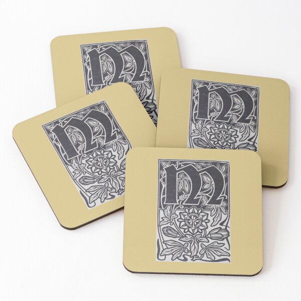 Item preview, Art by Mike Linocut digitally edited, alphabet letter M, combinable designed and sold by allartbymike.