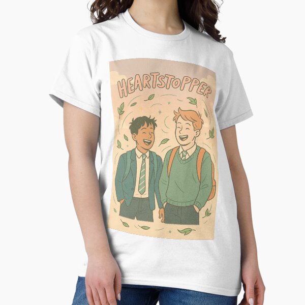 Vista previa del artículo con la obra «Heartstopper: Vibraciones después de la escuela – Arte de amistad sana», diseñado y vendido por BigDeezTees.