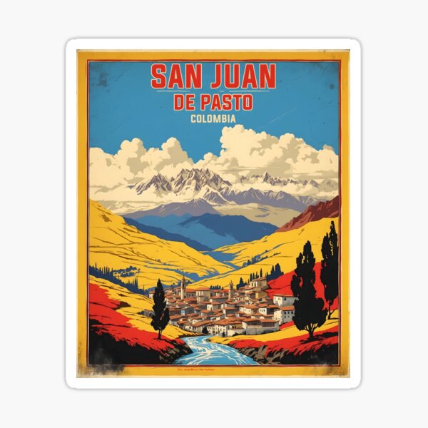 Vista previa del artículo con la obra «San Juan de Pasto Colombia Retro Vintage Poster Turismo », diseñado y vendido por TravelersGems.