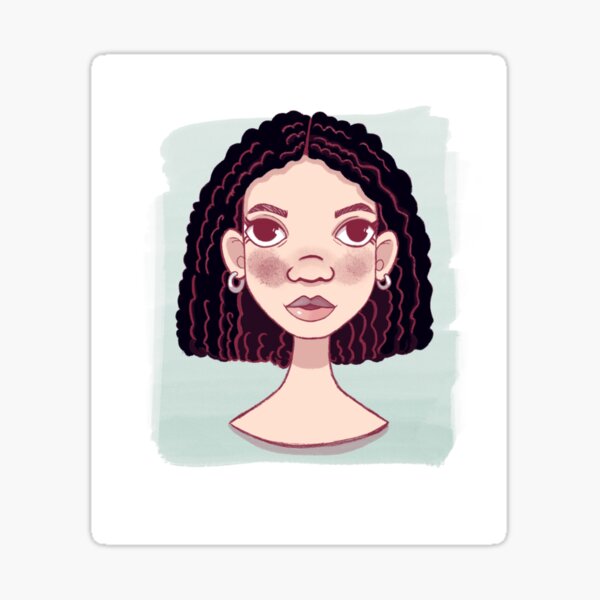 Item preview, Girl cartoonish portrait  designed and sold by o3Arts.