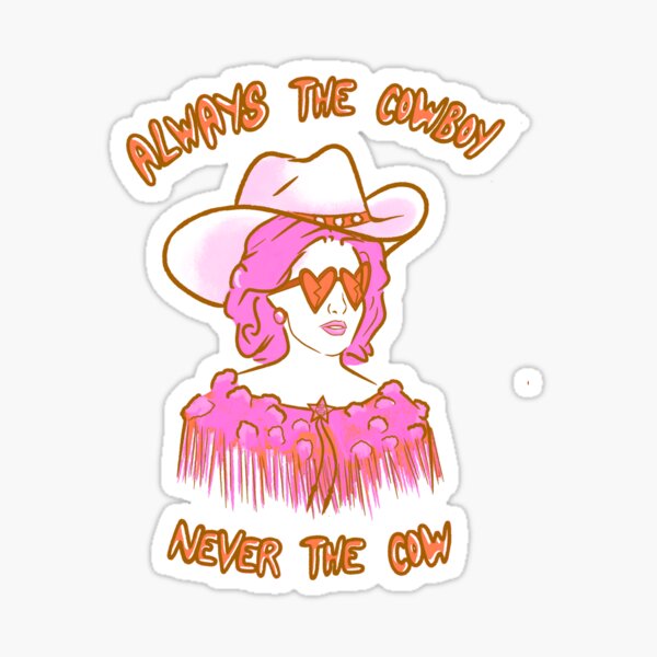 Item preview, CMAT Always The Cowboy Never The Cow - pink and orange designed and sold by incloudines.
