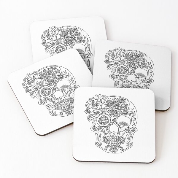Item preview, Gothic Sugar Skull Coloring Page Black and White Line Art for Día de los Muertos designed and sold by chuckletuckle.