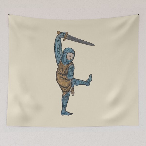 Item preview, Stretching Knight with sword medieval meme designed and sold by MargiKnights.