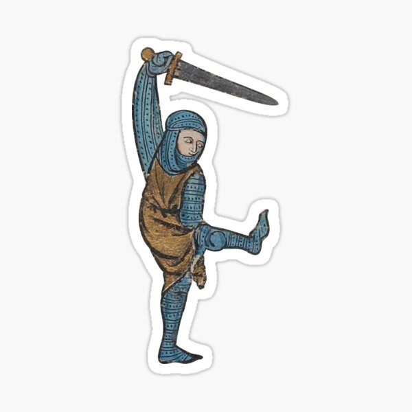 Artikel-Vorschau von Stretching Ritter mit Schwert mittelalterliches Meme, designt und verkauft von MargiKnights.