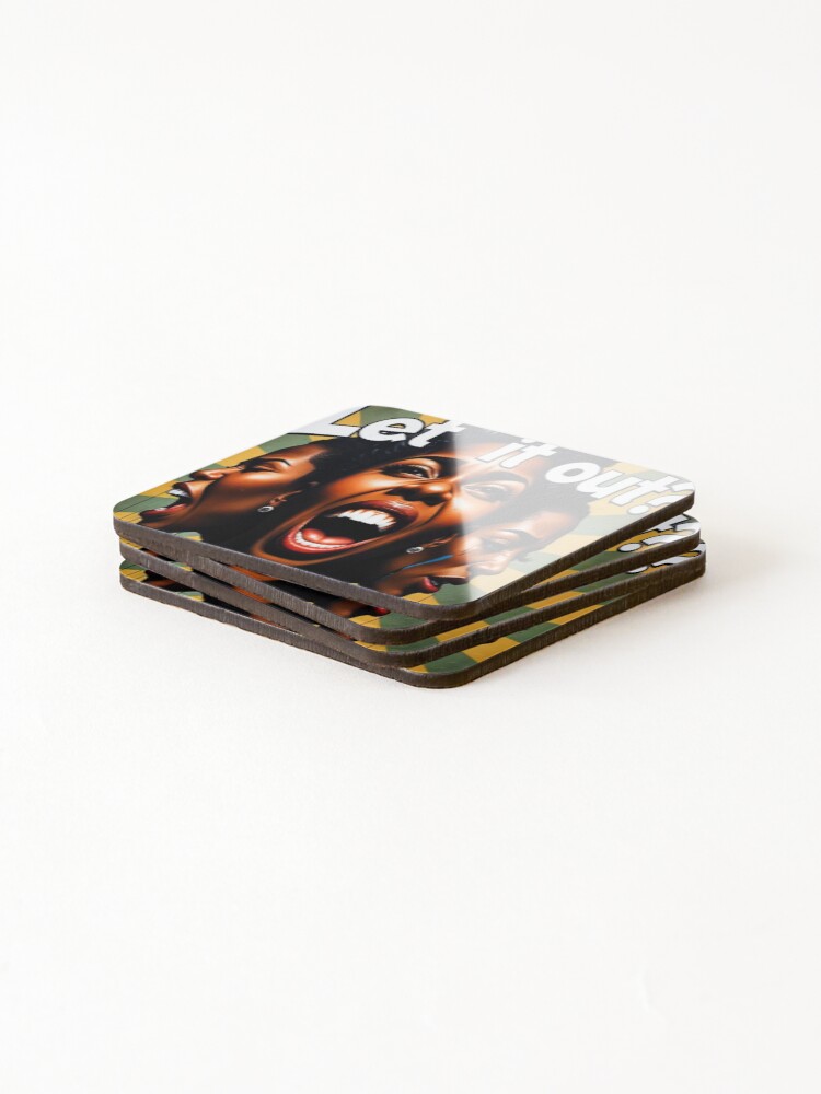 Thumbnail 4 of 5, Coasters (Set of 4), "LET'S OUT?" designed and sold by Roxbuc.