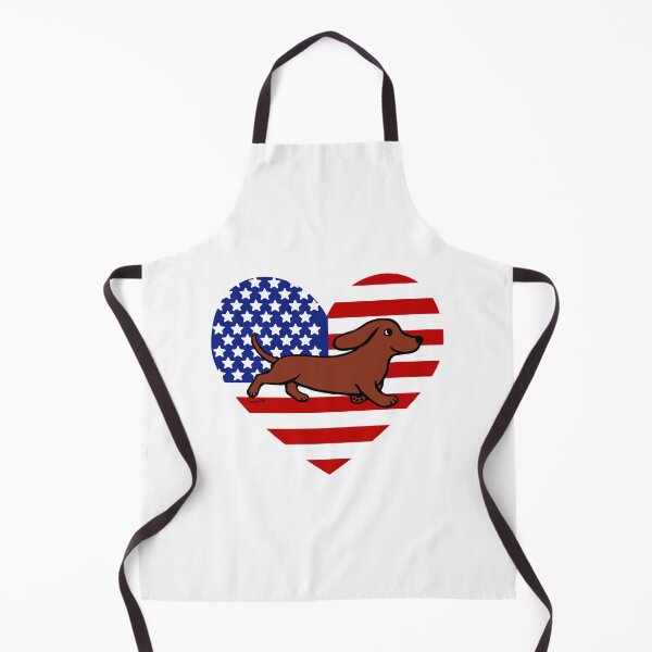 Item preview, Patriotic Red Smooth Haired Dachshund 4th of July Running designed and sold by HappyLabradors.
