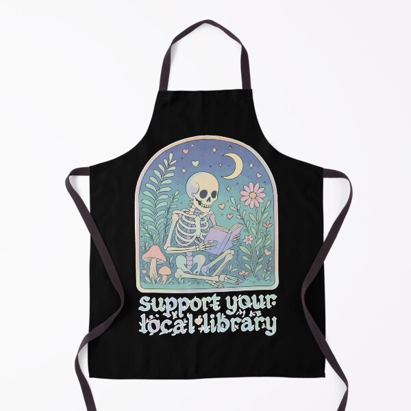 Item preview, Support Your Local Library Pastel Goth Skeleton designed and sold by TomFrontierArt.