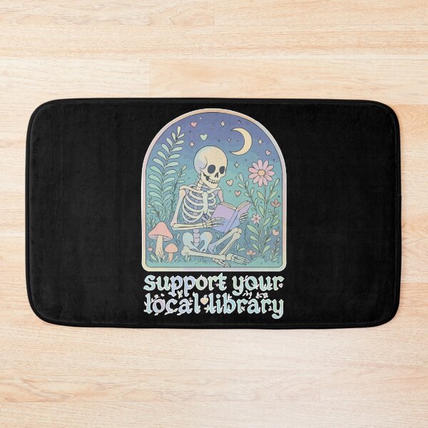 Item preview, Support Your Local Library Pastel Goth Skeleton designed and sold by TomFrontierArt.