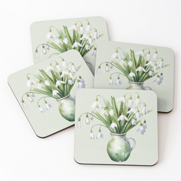 Item preview, Snowdrops in a Small Grey Vase designed and sold by Violet Peonies.