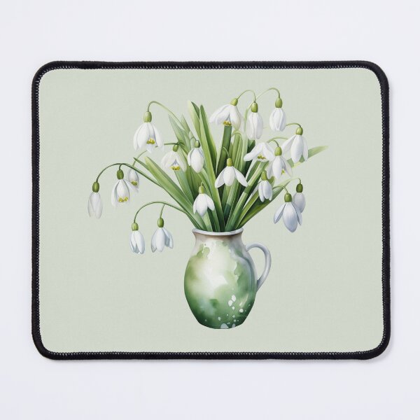 Item preview, Snowdrops in a Small Grey Vase designed and sold by Violet Peonies.