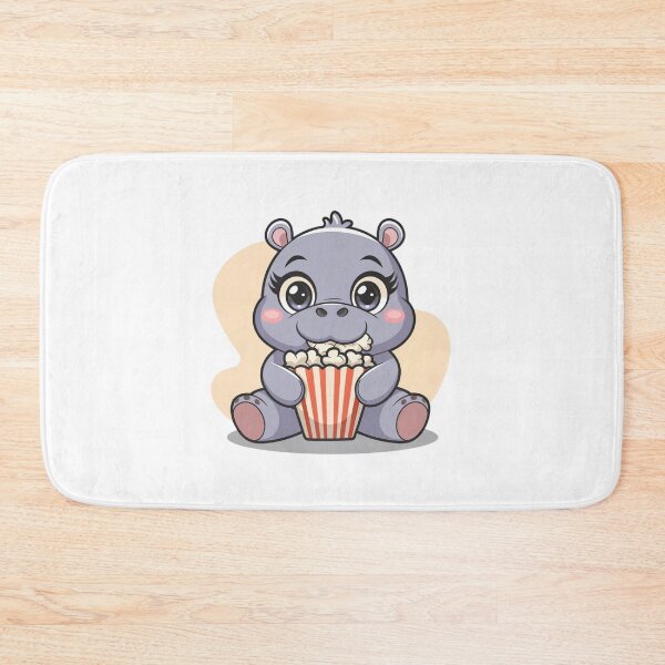 Item preview, hippo eating popcorn designed and sold by Eternalski.
