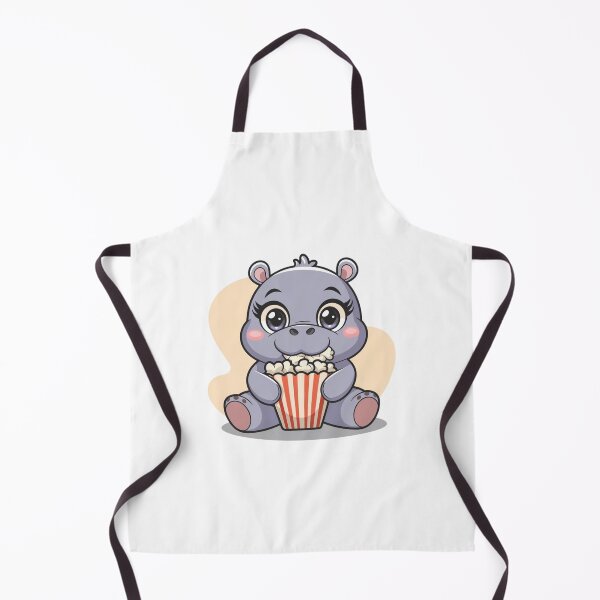 Item preview, hippo eating popcorn designed and sold by Eternalski.