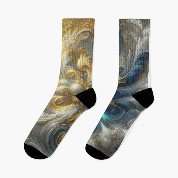 Item preview, Chic Elegant Swirls in Gold, Silver, Blue, Yellow & Dragons designed and sold by NadineMay.