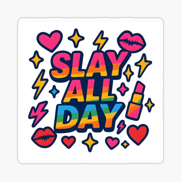 Item preview, Slay All Day – Rainbow LGBTQ+ Fierce Pride Art designed and sold by Haus Of Sin.