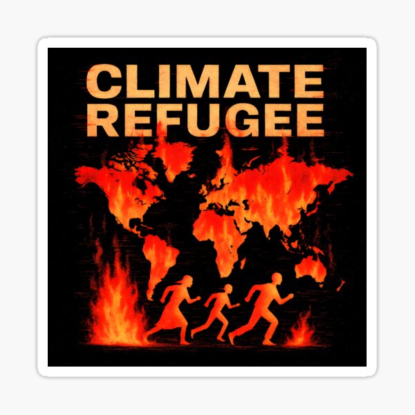 Item preview, Burning World Map Climate Refugee Art designed and sold by EV visual workshop.