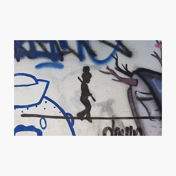 Item preview, Tiny Tightrope Walker Graffiti designed and sold by adayinthesky.