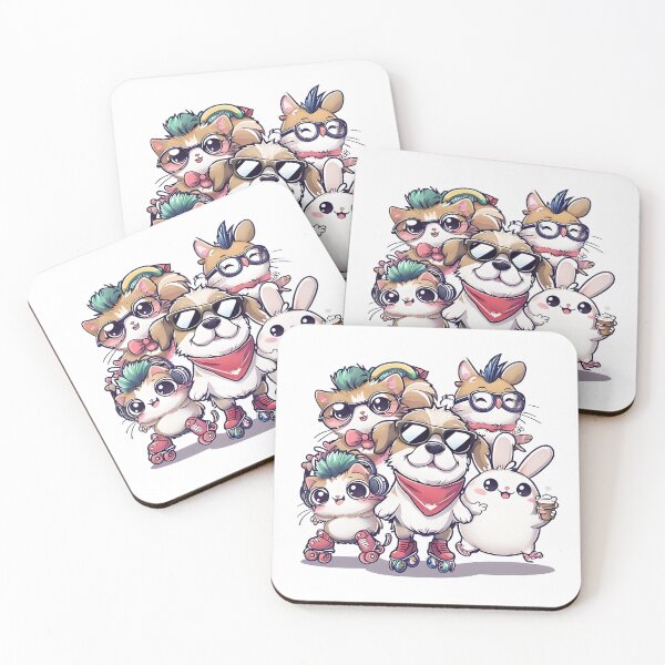 Item preview, Skateboard Critter Crew: Rebel Pets Rocking Mohawks designed and sold by DesignStudio135.