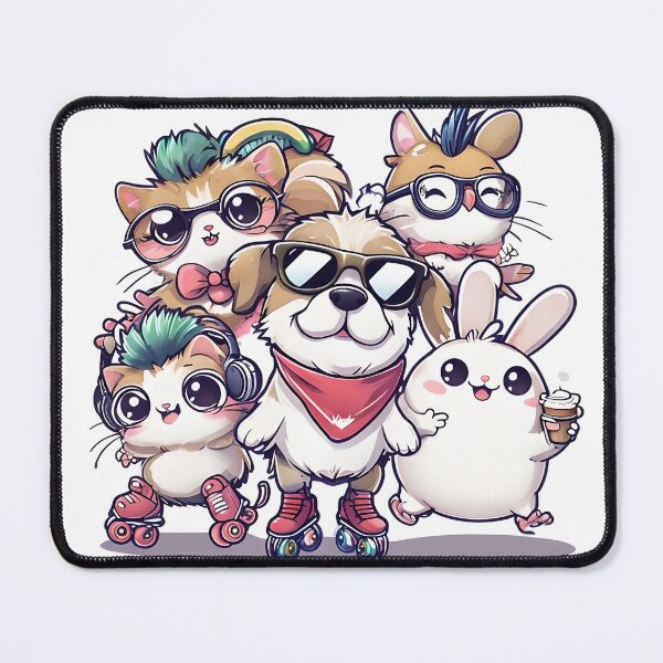 Item preview, Skateboard Critter Crew: Rebel Pets Rocking Mohawks designed and sold by DesignStudio135.