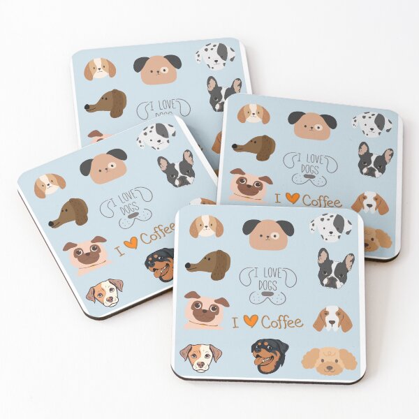 Item preview, Dogs and Coffee, Cute Dog Coffee Art.  Unique Gifts For Coffee Lovers and Dog Lovers designed and sold by Cuteanimalgifts.