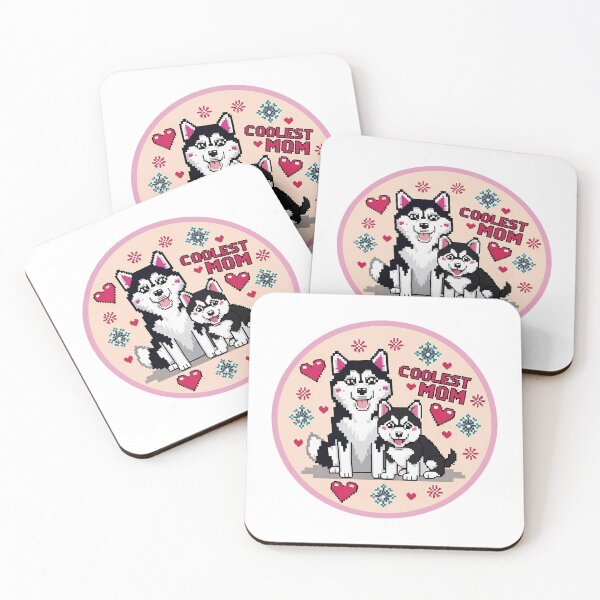 Item preview, Mother's Day : Siberian Husky Pixel art "Coolest mom" designed and sold by Nuist25.