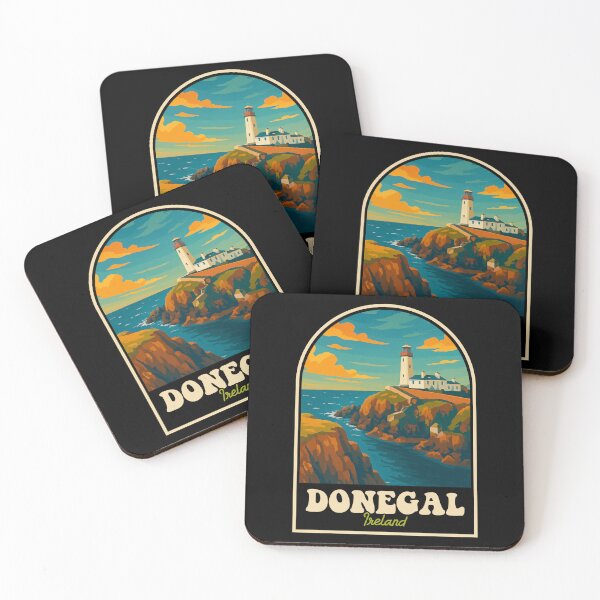 Item preview, Donegal Ireland Design Vintage Coastal Lighthouse and Cliffs Art designed and sold by JackCurtis1991.