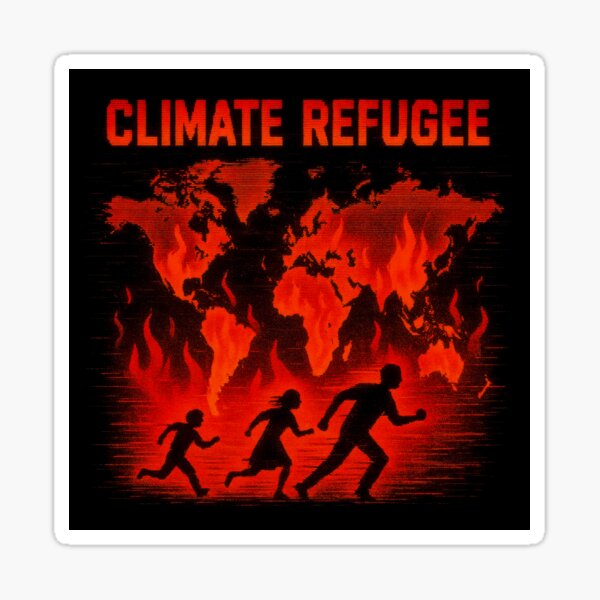 Item preview, Burning World Map Climate Refugee Art designed and sold by EV visual workshop.