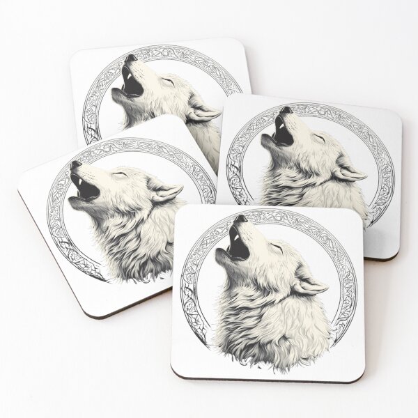 Item preview, White Direwolf Howling designed and sold by NicolasGlowArt.