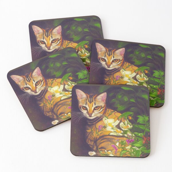 Item preview, Beautiful Abyssinian Cat in a Midnight Garden   designed and sold by Marymarice.