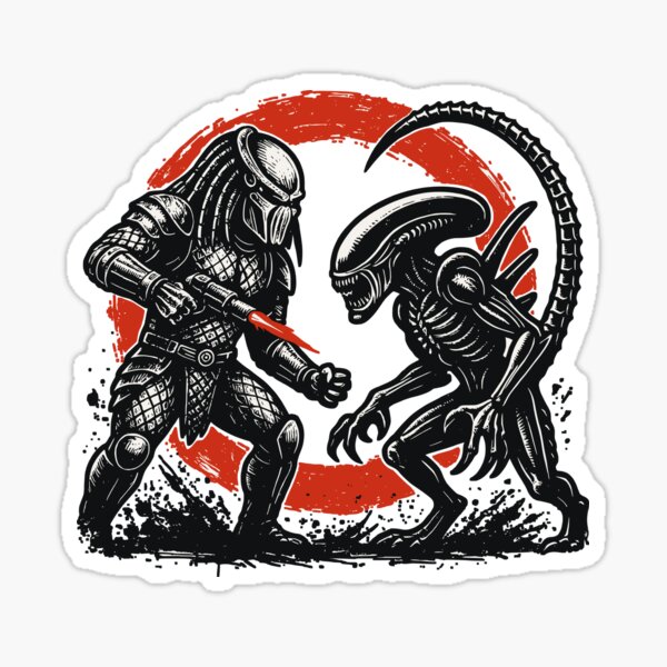 Item preview, Predator vs Alien Laser Duel | Clean Sci-Fi Comic Style designed and sold by Petru&Myself.