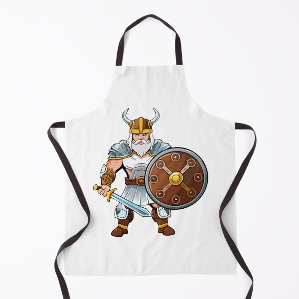 Item preview, Frowning angry Celtic warrior in a horned helmet, with shield and sword, Viking or Gallic warrior, designed and sold by Danler.