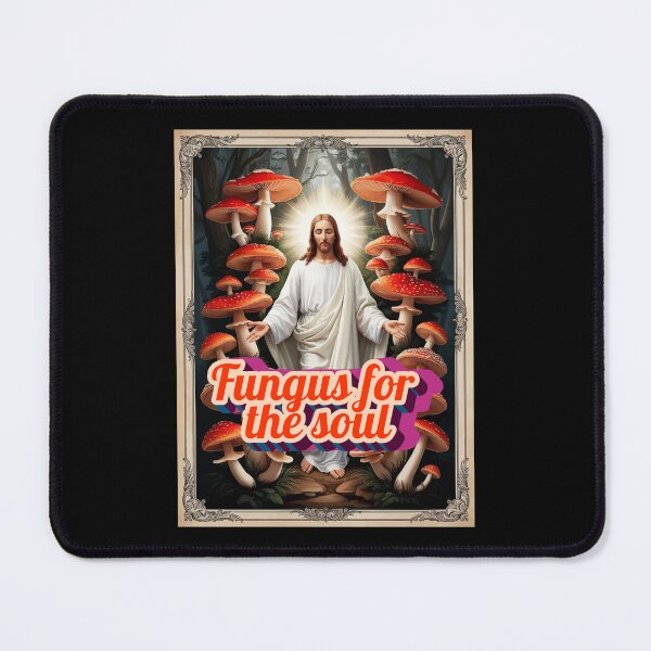 Item preview, Sarcastic Jesus Picking Magic Mushrooms "Fungus for the Soul" designed and sold by GorinART.