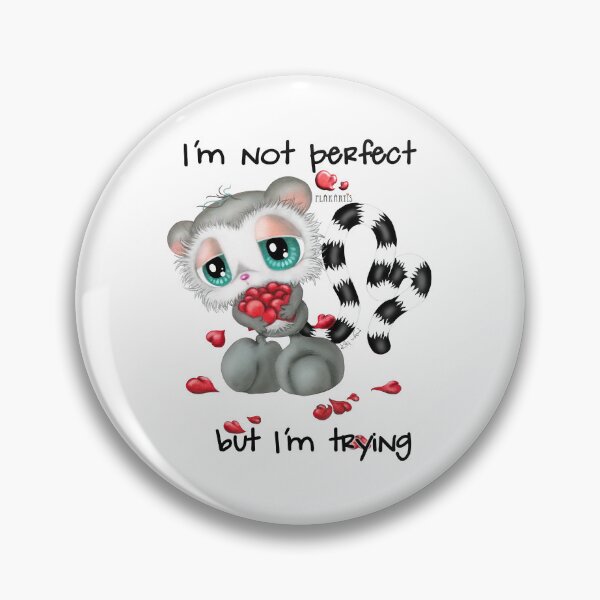 Item preview, Clumsy Lemur collecting love hearts - I'm not perfect but I'm trying designed and sold by Plakartis.