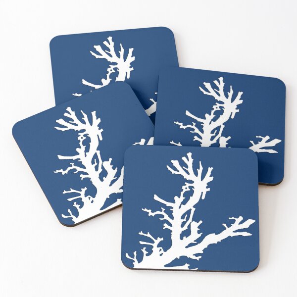 Item preview, Coral branch - navy blue and white designed and sold by Marymarice.