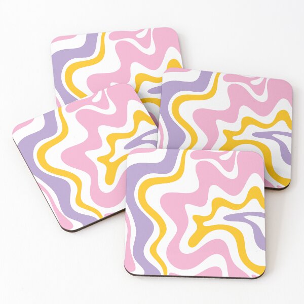 Item preview, Groovy Retro Liquid Swirl Colorful Contemporary Abstract Pattern in Pink Purple Yellow designed and sold by kierkegaard.