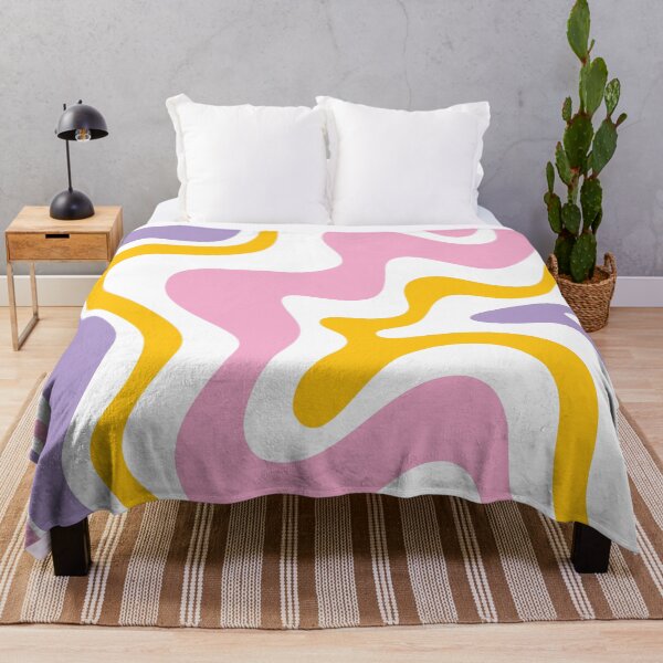 Item preview, Groovy Retro Liquid Swirl Colorful Contemporary Abstract Pattern in Pink Purple Yellow designed and sold by kierkegaard.