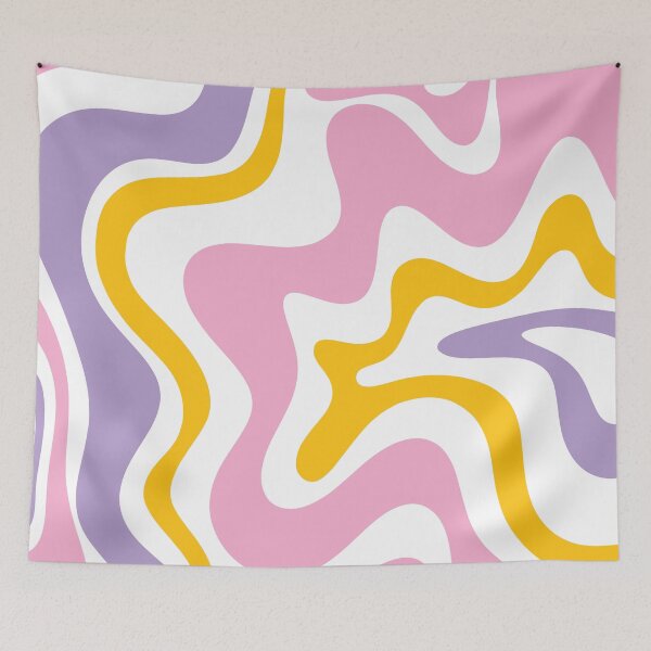 Item preview, Groovy Retro Liquid Swirl Colorful Contemporary Abstract Pattern in Pink Purple Yellow designed and sold by kierkegaard.