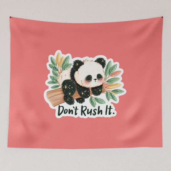 Item preview, Don’t Rush It – Relaxing Panda on Tree Motivational Art designed and sold by ThaiArtShop.