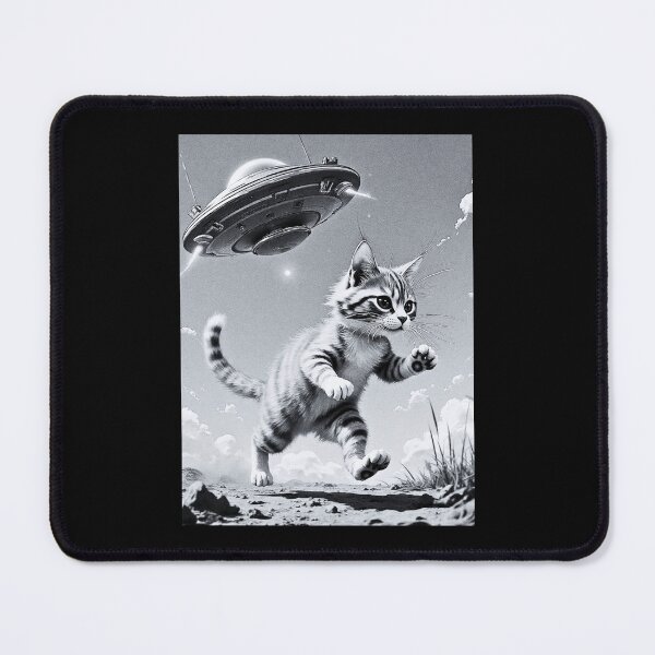 Item preview, Cute Tabby Cat Chased by a UFO designed and sold by Marymarice.