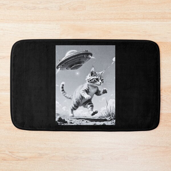 Item preview, Cute Tabby Cat Chased by a UFO designed and sold by Marymarice.