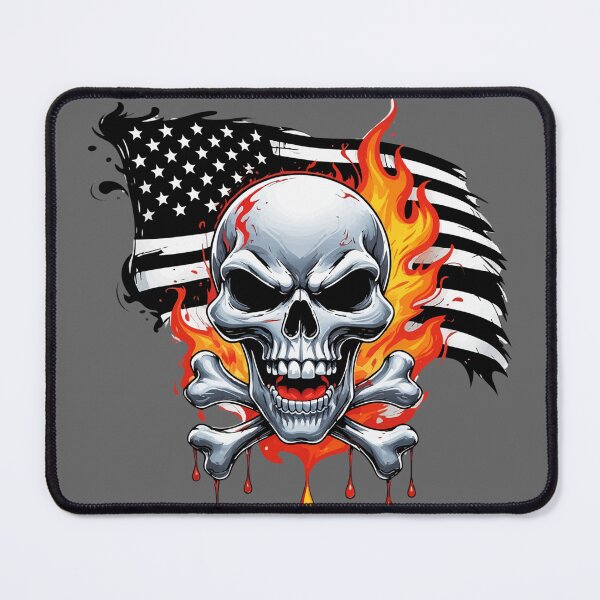 Item preview, Patriotic Skull Black American Flag - Funny Patriotic Horror Vibes designed and sold by Art-by-Mist.