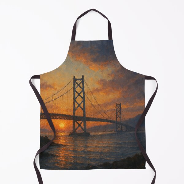 Item preview, Akashi Kaikyō Bridge at Sunset – Gateway Over the Sea designed and sold by NihonKamonScape.