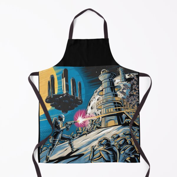 Item preview, Retro Sci-Fi Lunar Colony Alien Battle designed and sold by Into The Rabbit Hole.