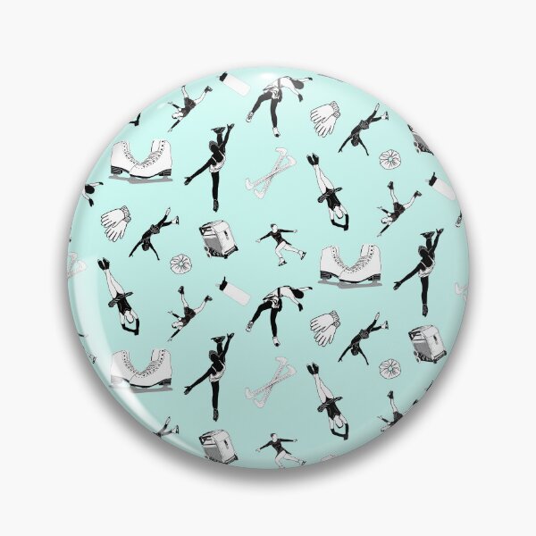 Item preview, Figure Skating Female Silhouettes and Accessories on Pastel Blue designed and sold by PD-Skating.