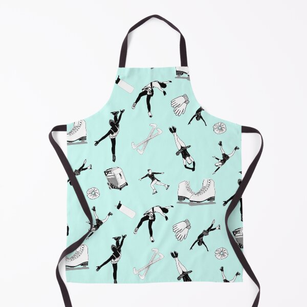 Item preview, Figure Skating Female Silhouettes and Accessories on Pastel Blue designed and sold by Purposely Designed.